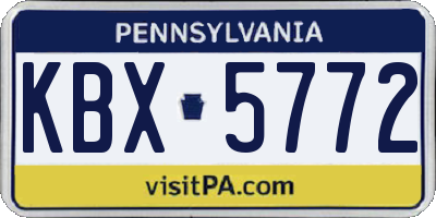PA license plate KBX5772