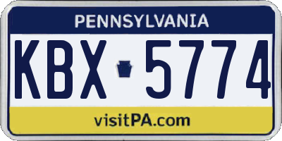 PA license plate KBX5774