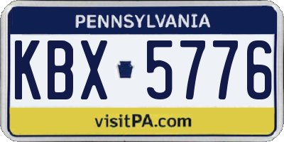 PA license plate KBX5776