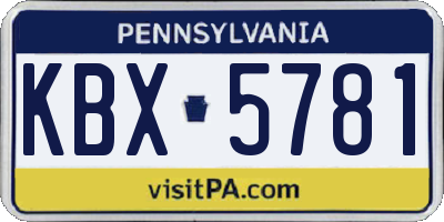 PA license plate KBX5781