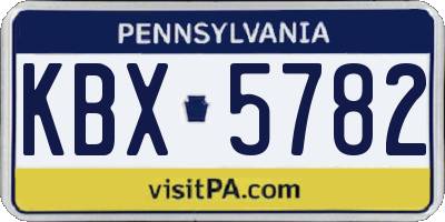 PA license plate KBX5782