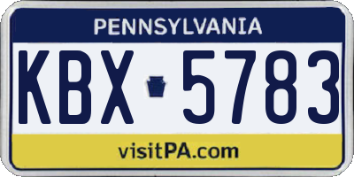 PA license plate KBX5783