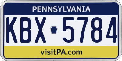 PA license plate KBX5784
