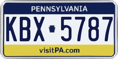PA license plate KBX5787