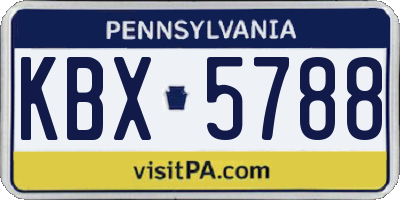 PA license plate KBX5788