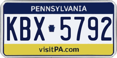 PA license plate KBX5792