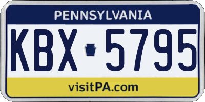 PA license plate KBX5795