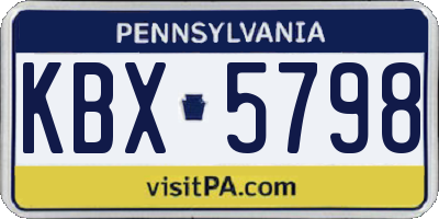 PA license plate KBX5798