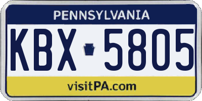 PA license plate KBX5805