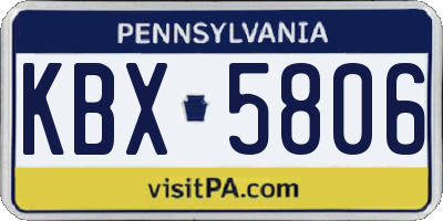 PA license plate KBX5806
