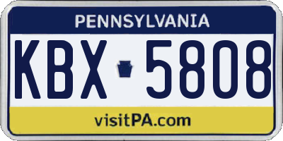 PA license plate KBX5808