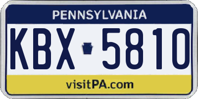 PA license plate KBX5810