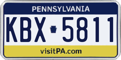 PA license plate KBX5811