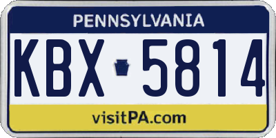 PA license plate KBX5814