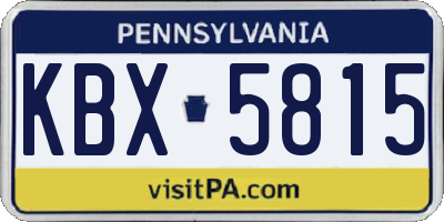 PA license plate KBX5815