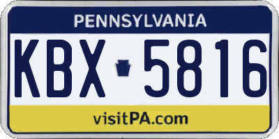 PA license plate KBX5816