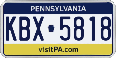 PA license plate KBX5818