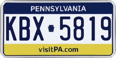 PA license plate KBX5819