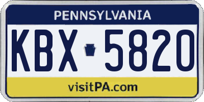 PA license plate KBX5820