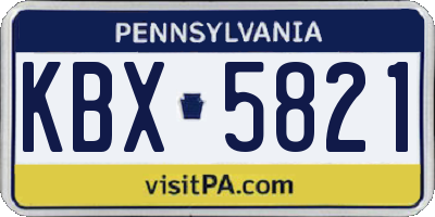 PA license plate KBX5821