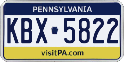 PA license plate KBX5822