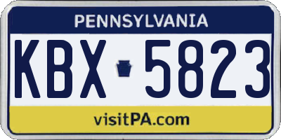 PA license plate KBX5823