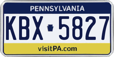 PA license plate KBX5827