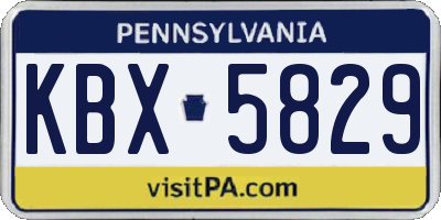 PA license plate KBX5829