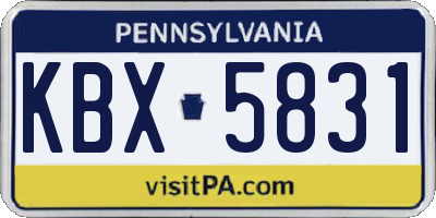 PA license plate KBX5831