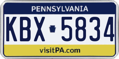 PA license plate KBX5834