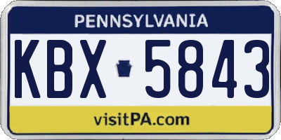 PA license plate KBX5843