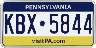 PA license plate KBX5844