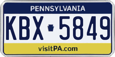PA license plate KBX5849
