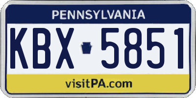 PA license plate KBX5851
