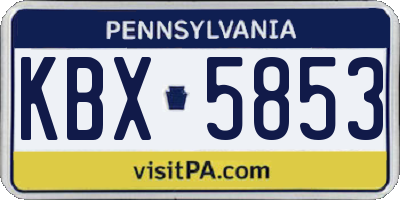 PA license plate KBX5853