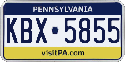 PA license plate KBX5855