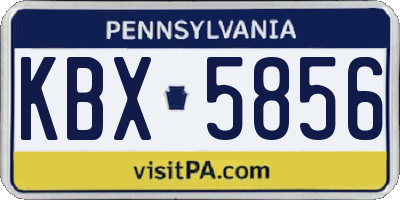 PA license plate KBX5856