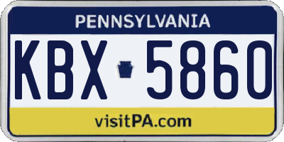PA license plate KBX5860