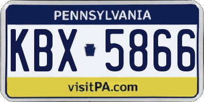 PA license plate KBX5866