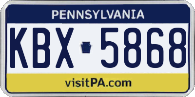 PA license plate KBX5868