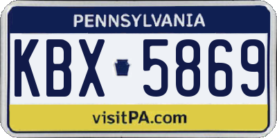 PA license plate KBX5869