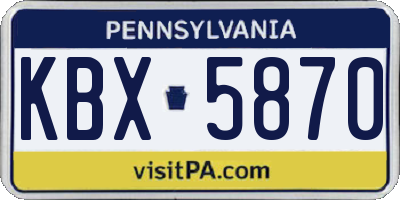 PA license plate KBX5870