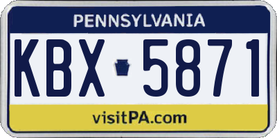 PA license plate KBX5871