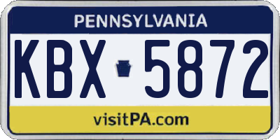 PA license plate KBX5872