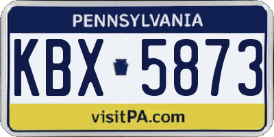 PA license plate KBX5873