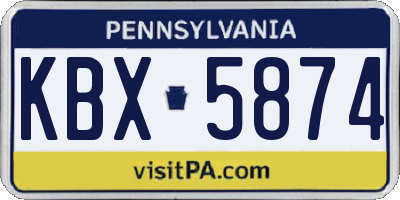 PA license plate KBX5874