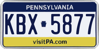 PA license plate KBX5877