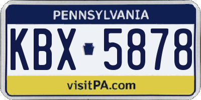 PA license plate KBX5878
