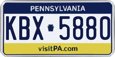 PA license plate KBX5880