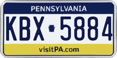 PA license plate KBX5884